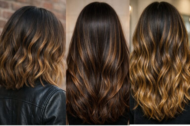 Honey Golden Blonde Hair + Caramel Balayage on Dark Brown: 27 Warm Blend Ideas
