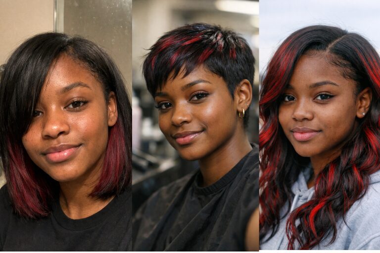 21 Cute Hairstyles with Red Highlights for Black Girls